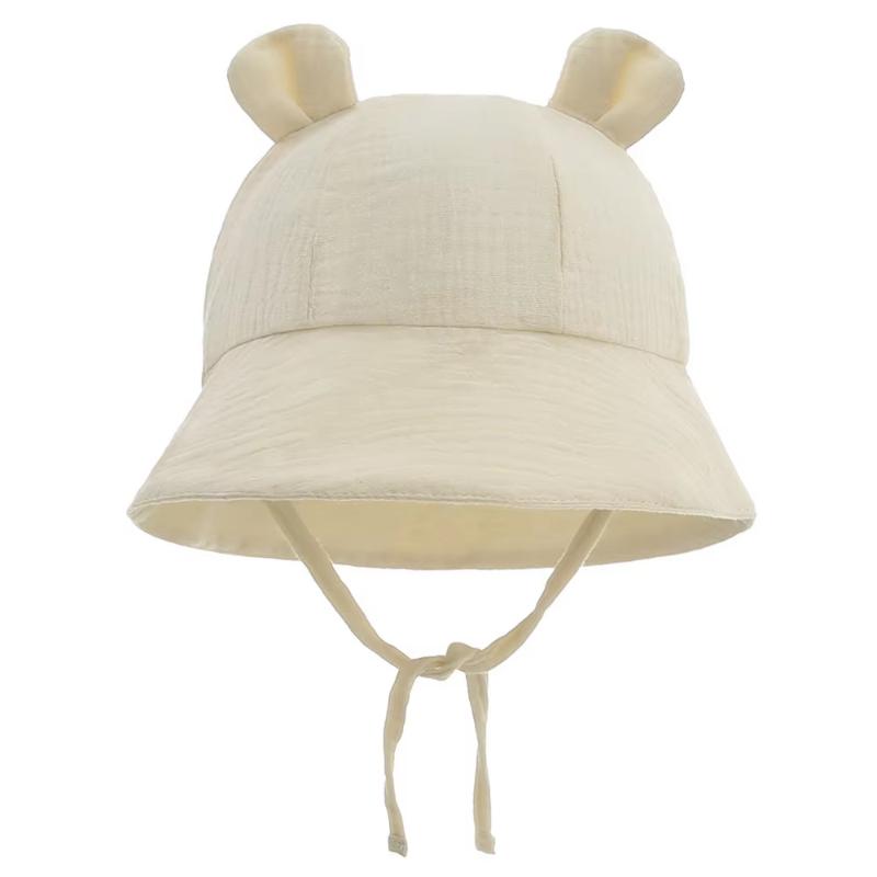 Baby Sun Hat With Ears Cute Bunny Newborn Boys Girls Bucket Hat Summer Kids Toddler Panama Cap 0 to 12 Months Soft Cotton