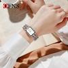 Luxury Women's Quartz Watch Elegant Diamond Dial Stainless Steel Band Waterproof Casual Wristwatch