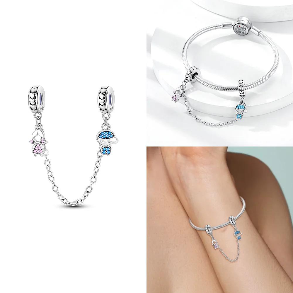 Шарм Медь Луна Звезда Лист Подходит Оригинал Новый Клипса-застежка Цепочка Безопасности Браслет Сделай Сам Для Женщины Девушки Ювелирные Изделия Изысканный Подарок