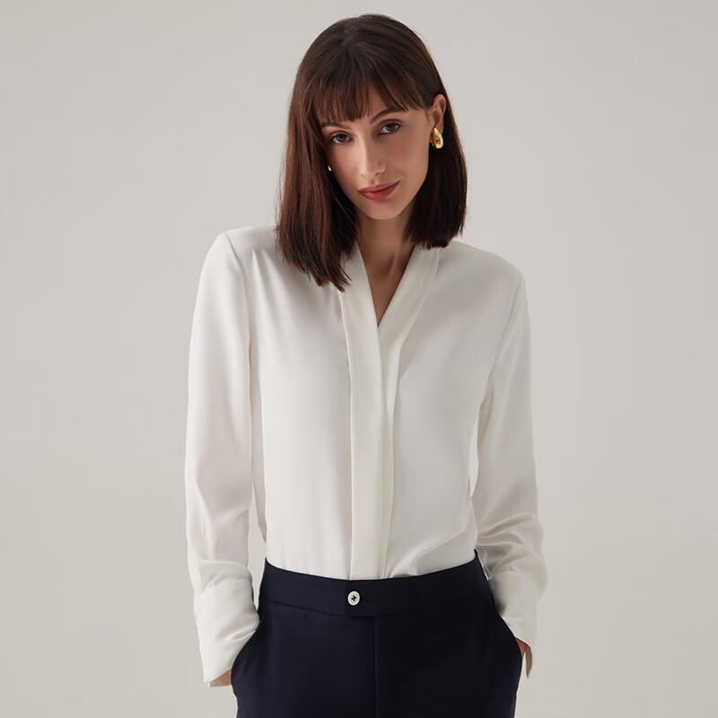 LadyS Elite Unique Design V-Neck Long Sleeve Blouse