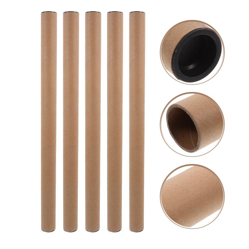 10 Pcs Brown Kraft Paper Mailing Tube Poster Holder Cardboard Tubes For Packaging Artwork Graphics Charts Drawing Storage