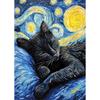 Starry Night Cute Animals Poster Cat Dog Axolotl Platypus Canvas  Abstract Wall Art Exhibition Living Room Home