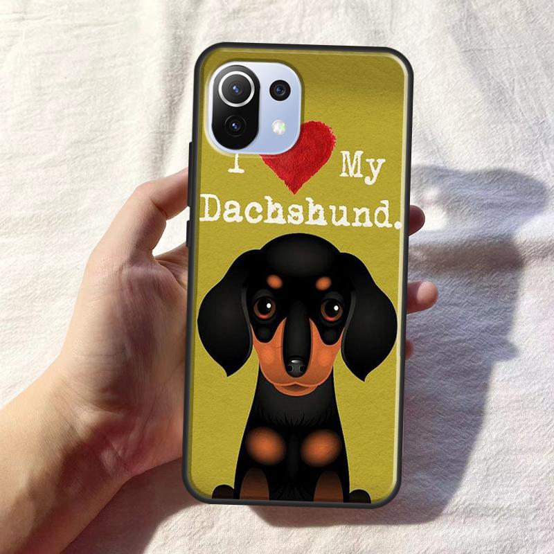 Cartoon Dachshund Sausage Dog For POCO F5 F3 F4 X4 GT M5s X3 X5 Pro Phone Case For Xiaomi 12T 11T Pro 12 X 13 Lite Cover
