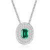 WUIHA Vintage 100% 925 Sterling Silver 5 * 7 MM Lab Sapphire Emerald High Carbon Diamonds Gemstone Pendant Necklace Fine Jewelry