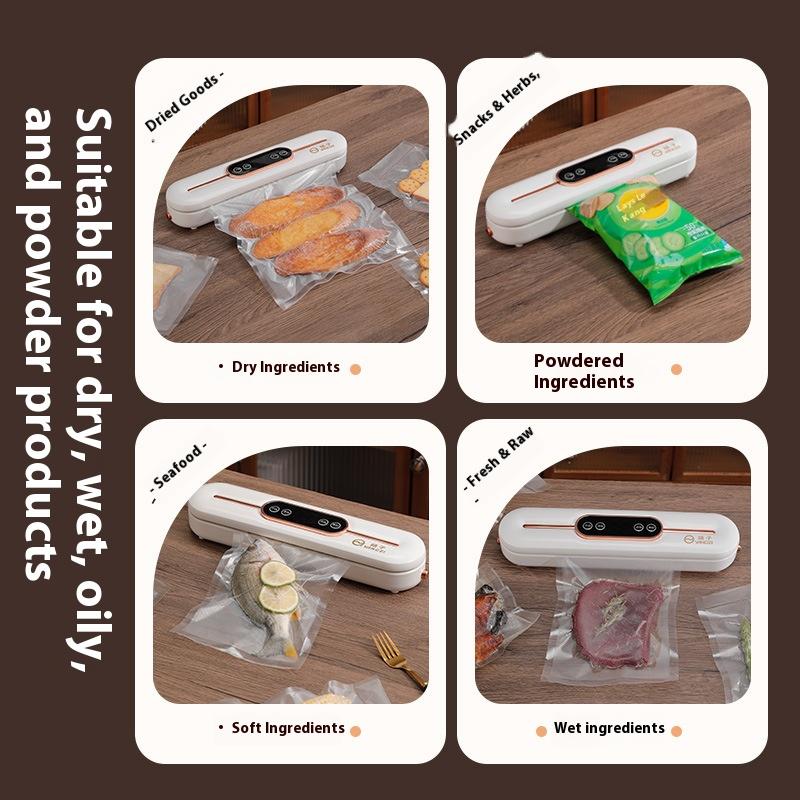Домашний вакуумный упаковщик для кухни для сохранения продуктов - Режимы "Сухой" и "Влажный", Запайщик пластиковых пакетов