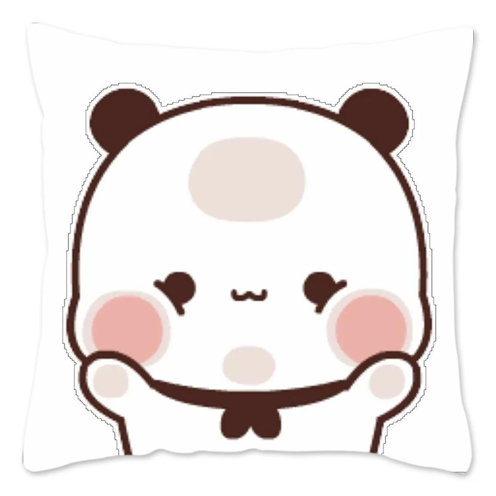 Bubu and Dudu Pillow Case Home Decoration Polyester Cushion Cover for Sofa Throw Pillow Cover Funny Cute Panda Bears Printing