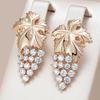Grape Design Zircon Personality Women's Earrings Golden Luxury Large Jewelry Party Daily Statement Accessories