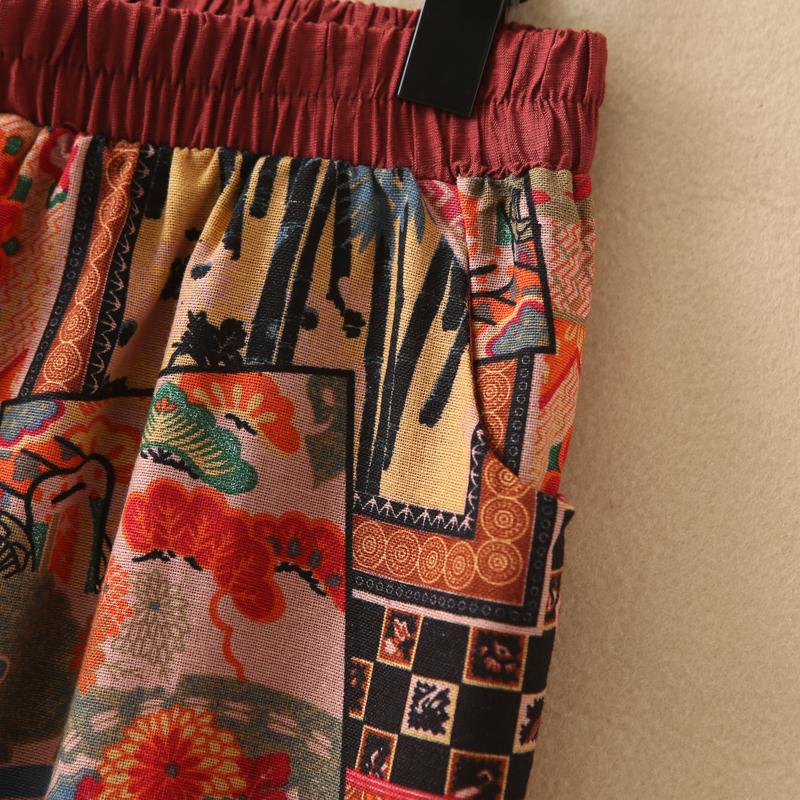 Plus Size 3XL-8XL Women's Two Pieces Set Summer Vintage Clothing Elegant Oversize Pants Sets