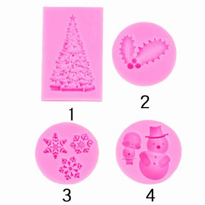 4 рождественских снеговика, снежинки, рождественской елки, листьев, силиконовая форма, помадка, шоколадный торт, силиконовая форма для выпечки