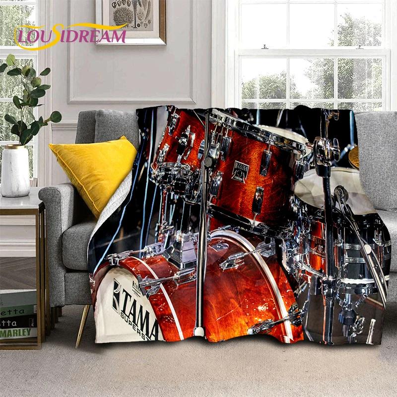 3D Music Instruments TAMA Drum Kit Drum Set Blanket,Soft Throw Blanket for Home Bedroom Bed Sofa Picnic Travel Office Cover Gift