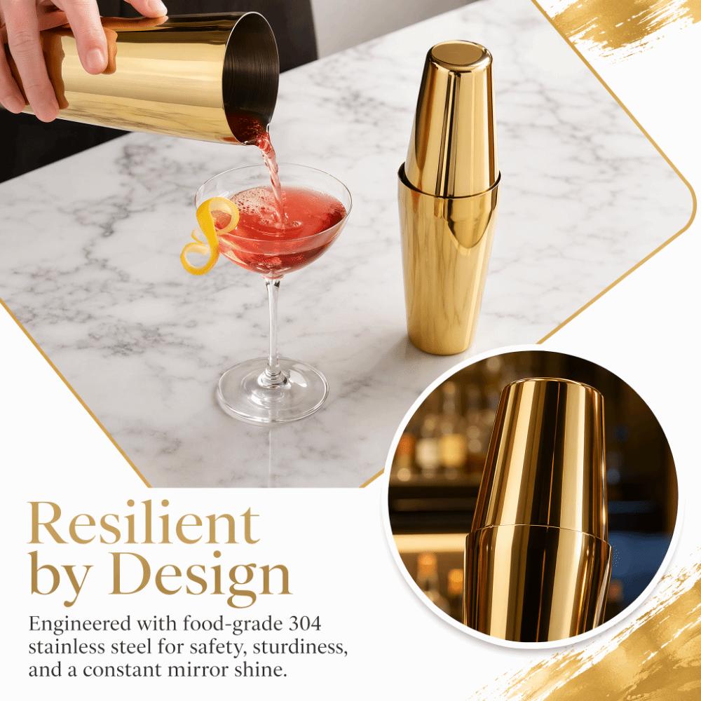 2 piece Simple Design Cocktail Shaker Set 304 Stainless Steel Stainless Steel Shaker Mixing Drinks