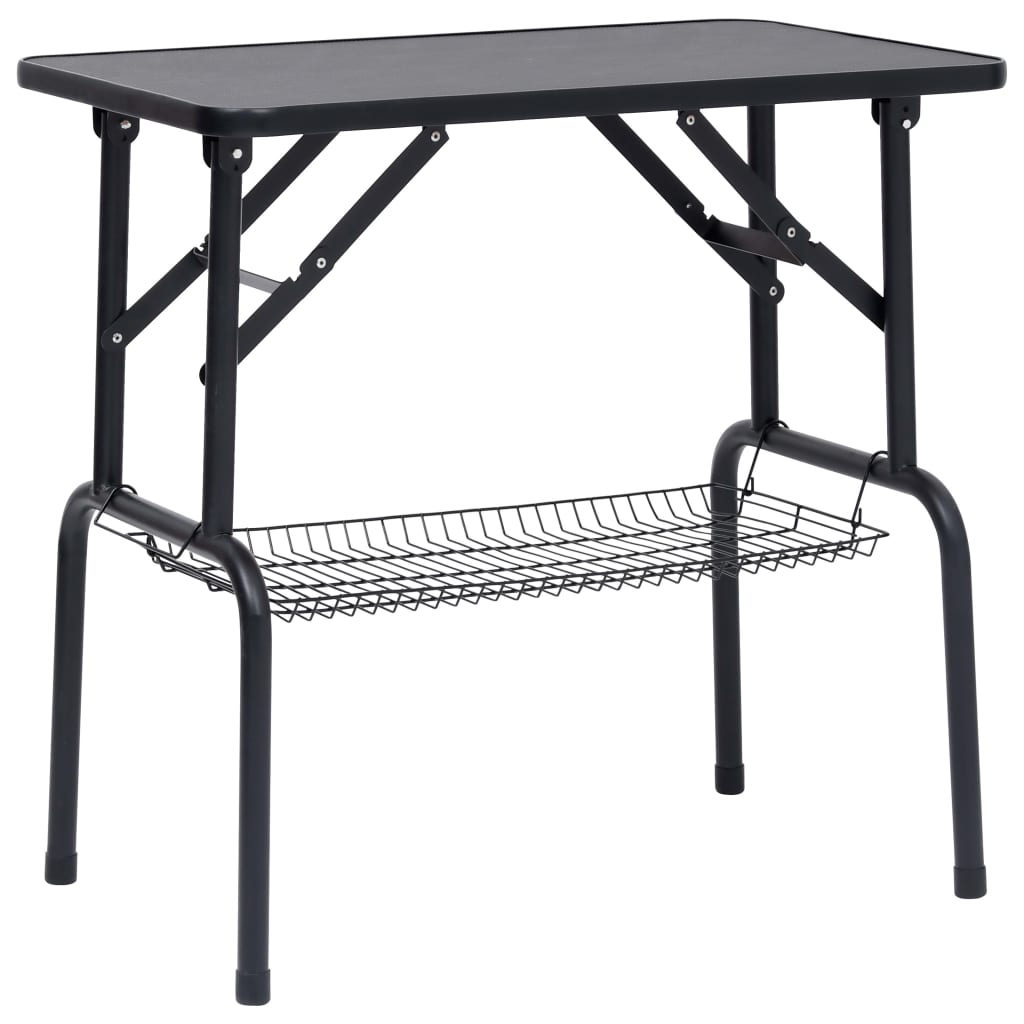 Adjustable Dog Grooming Table with 1 Loop and Storage Basket