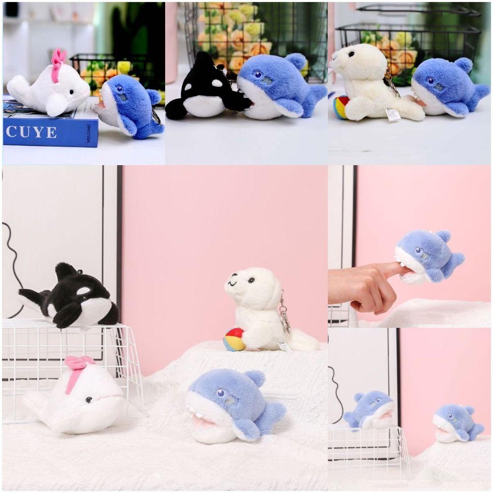 Shark Animal Beluga Plush Keyring Marine Animal Orca Plush Keychain DIY Trinket   Toddlers