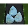 16X22ММ Синий Ларимар Натуральный Кабошон Груша Лоты Свободных Драгоценных Камней 3 Шт 43 Карата. А-44