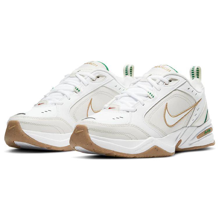 Nike Air Monarch IV White Lucky Green Gold Men Sneakers Phantom-Grey Metallic-Gold 415445-103