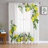 Citrus Lemon Flower And Fruits Sheer Curtain For Living Room Modern Voile Tulle Window Curtains For Bedroom Kitchen Drapes