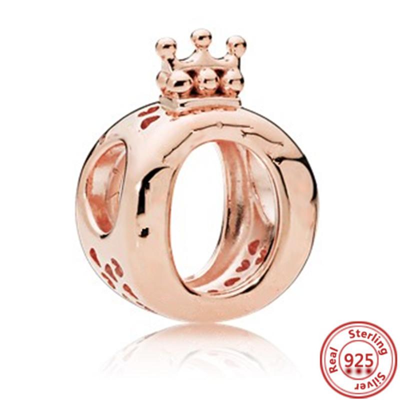 Hot Sale Rose Gold Series Pink Zircon Leaves Heart Pendant Sparkling Clip Bead Fit Charm Bracelet DIY S925 Silver Jewelry