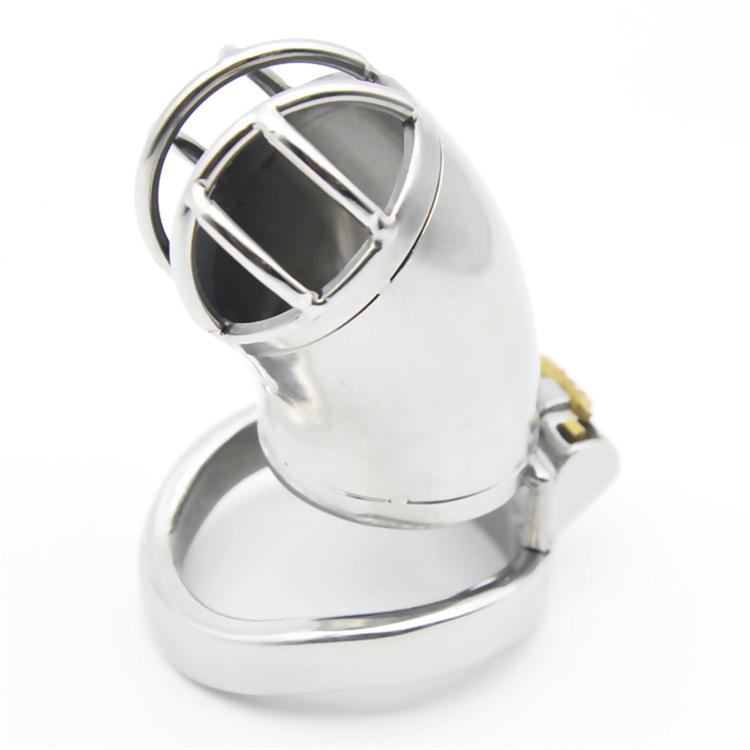 Male Stainless Steel Cock Cage Penis Ring Chastity Device with Stealth New Lock Adult Sex Toys A271