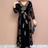 Women's Retro Dress with Waist Cinching, Plus Size Breathable Long Dress Plus Size Dress