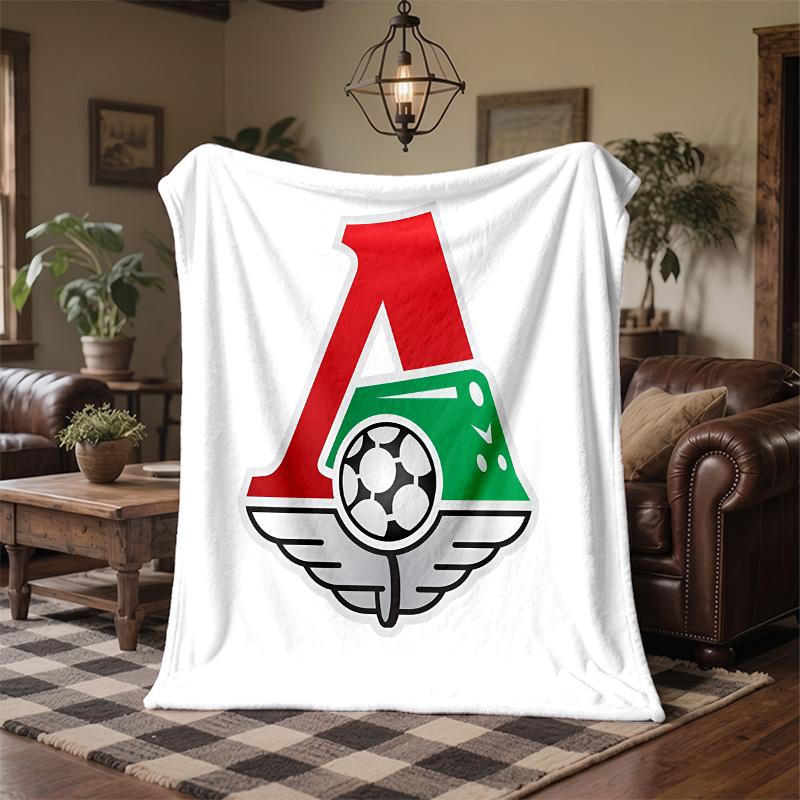 Lokomotiv Moscow Print Flannel Blanket Soft Warm Sofa Bed Throw Blanket For Home Office Bedroom