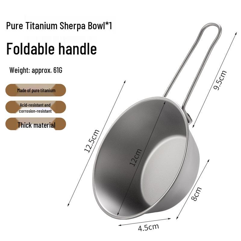 Portable Pure Titanium Sherpa Folding Bowl for Camping and Picnics