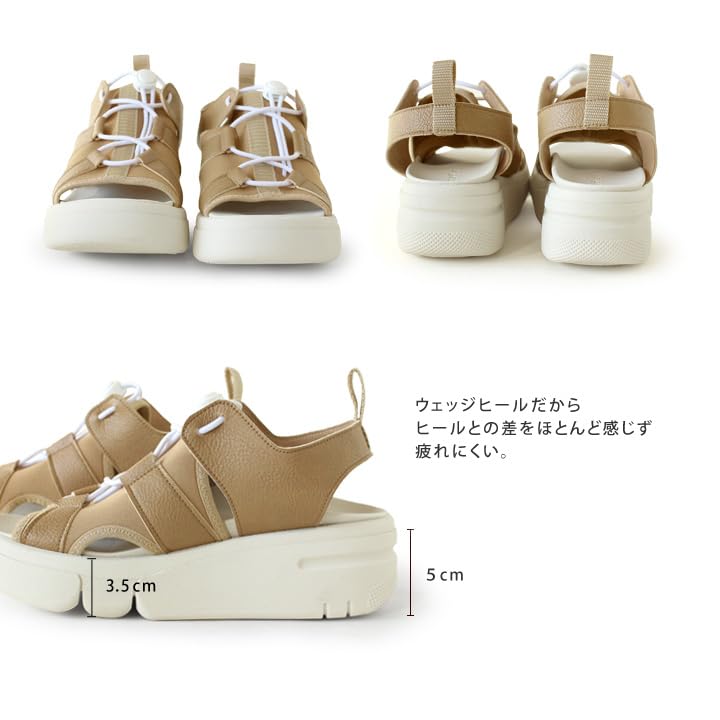 RE253 Толстые с задним ремешком Легко ходить Легко Сделано в см 3E [Regetta] Сандалии, Подошва, Легкие, Спортивные, Ремешок, Стопор, Женские, в, Носить,