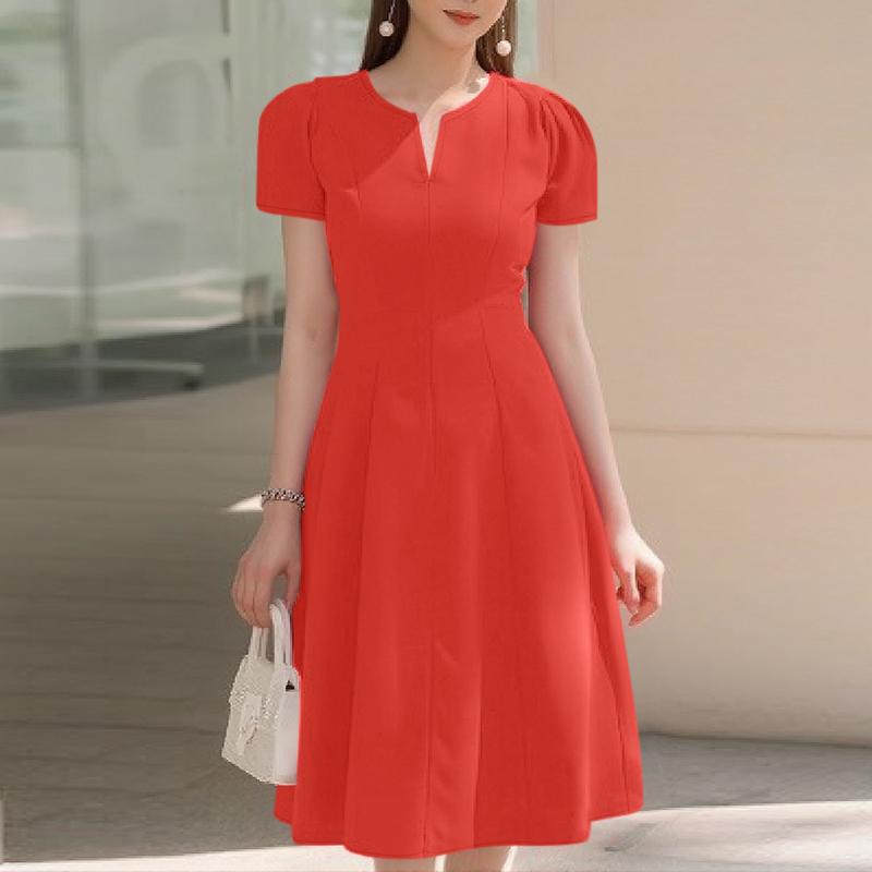 ZANZEA Женское повседневное летнее платье А-силуэта с V-образным вырезом и коротким рукавом