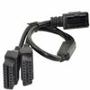 New OBD 2 II 50cm 16 Pin Right Angle Y Splitter Extension Cable for Diagnostic Tool