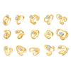 Cubic Zircon Irregular Hollow Opening Ring for Women, Geometric Twist Lines Stainless Steel Ring, Fashion Waterproof Jewelry