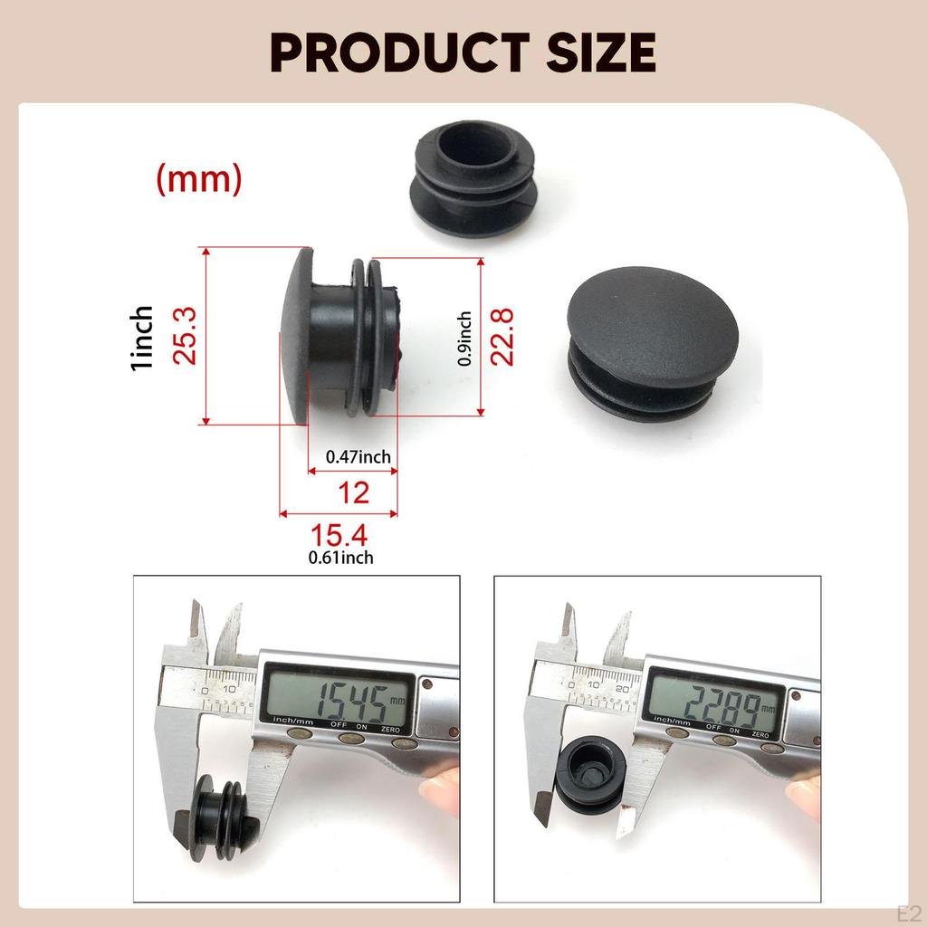 20Pcs Tubing End Cap Table Chair Insert Plugs Easy to Use 25mm Tube Furniture Finishing Plug for