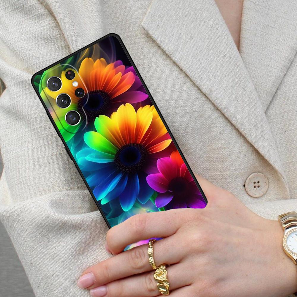 Flower Rainbow Colour Pattern Cell Phone Case for Samsung Galaxy S26 Ultra S25 S24 S23 S22 S21 S20 Note10 Cover