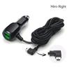 Двойное мини-USB автомобильное зарядное устройство Micro USB кабель прикуривателя 11,5 футов шнур питания розетка зарядное устройство для видеорегистратора видеорегистратор GPS видеорегистратор