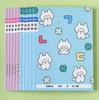 Korean Writing Practice Notebook Set (10 Pcs, 24 Pages) – 8/10 Grid, Cute Designs