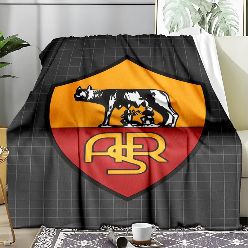 1PC Rome Wolf Football club Printed Soft Flannel Blanket Throw for Adult Bedroom Living Room Sofa Camping Travel Fan gifts Christmas Gifts