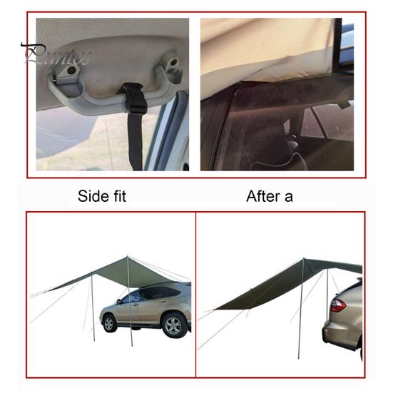 Автомобильный тент, водонепроницаемый тент из ткани Оксфорд, 5-8 человек, открытый кемпинговый брезент, внедорожник, навес для задней двери грузовика, крыша автомобиля, солнцезащитный козырек, хэтчбек, автомобильная палатка