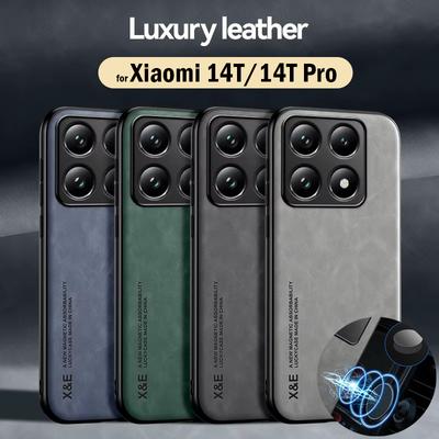 Роскошный кожаный противоударный чехол Funda для Xiaomi 14T Pro / 14T Case Ультратонкий автомобильный магнитный защитный чехол для Xiaomi 14T Pro Capa