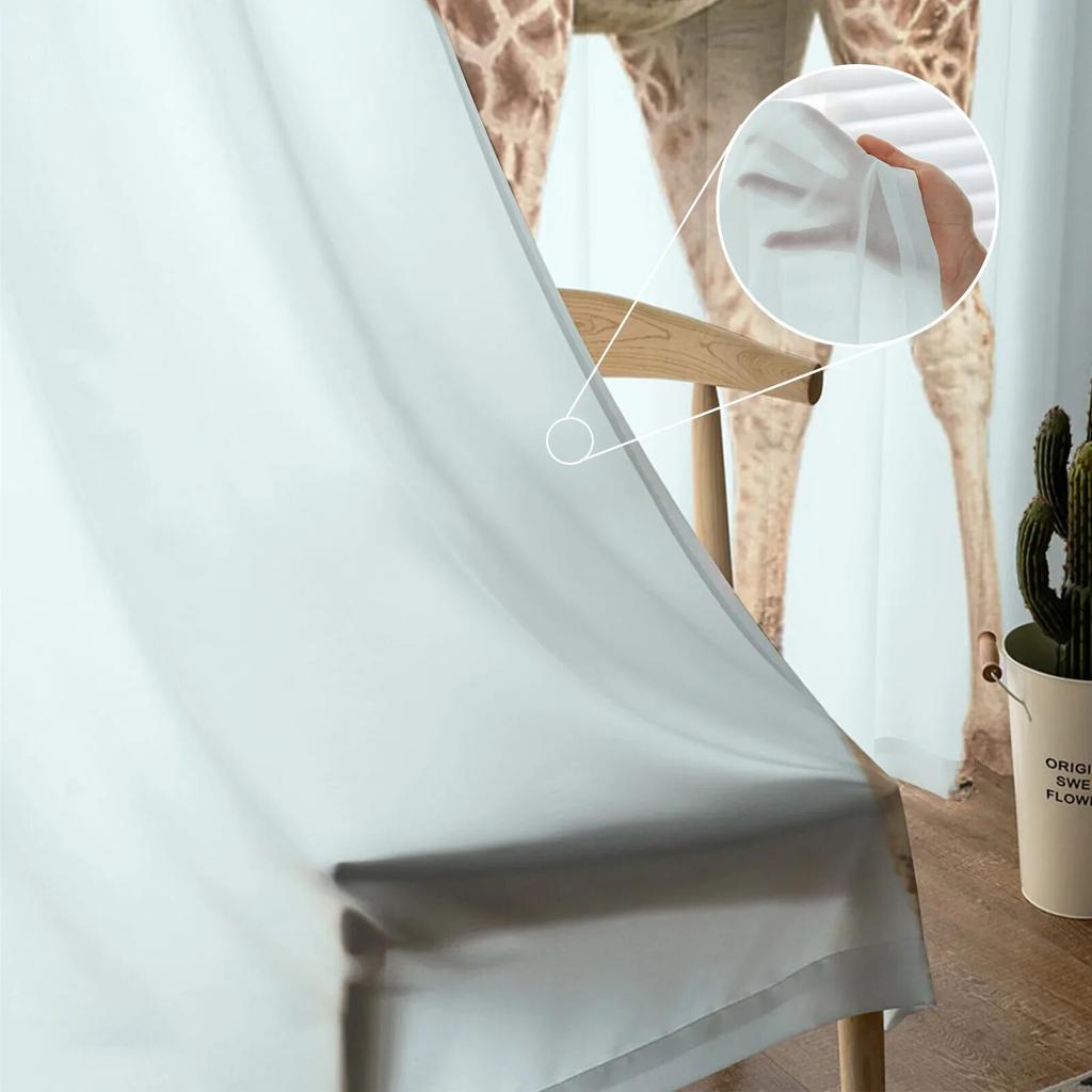 Animal Giraffe Probe Window Treatment Tulle Modern Sheer Curtains for Kitchen Living Room the Bedroom Curtains Decoration