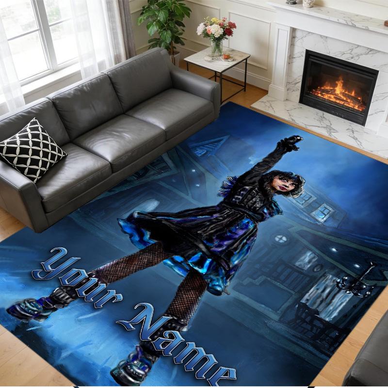 Crystal Velvet Rug Custom Name Text, Soft Non Slip Floor Mat Home DecorBeetlejuice Lydia Deetz