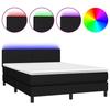 Maison Exclusive - Sommier à lattes de lit avec matelas LED Noir 140x190 cm Tissu