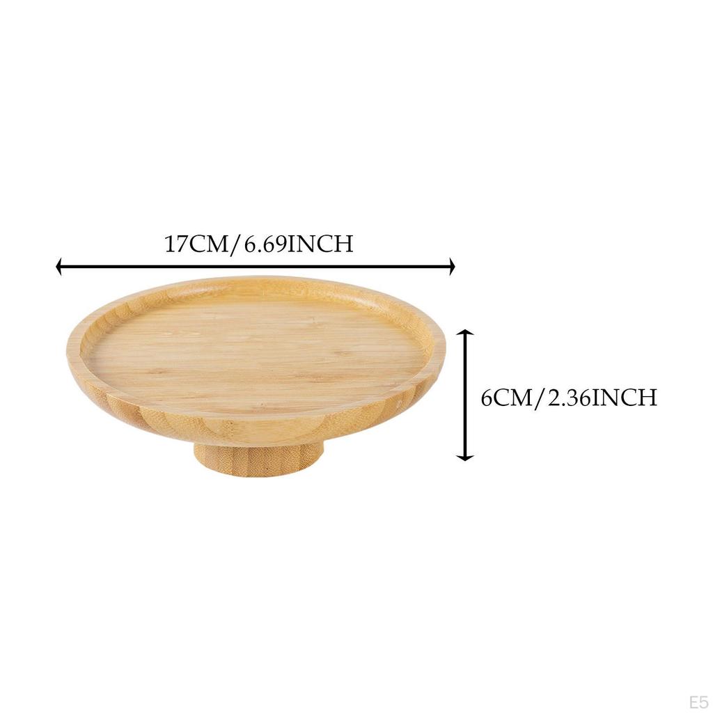 Wood Cake Stand Appetizers Fruit Plate Bamboo Serving Tray Cupcake for Pastries Celebration