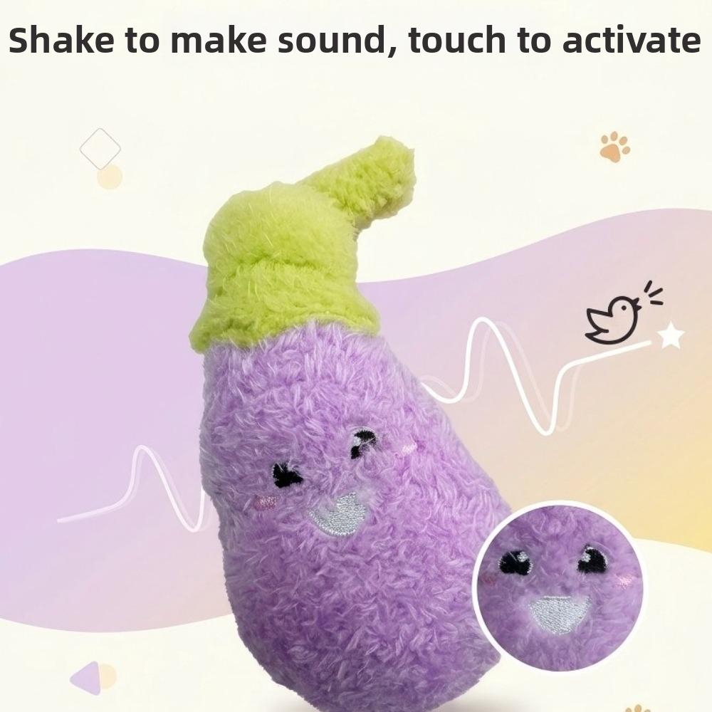 Eggplant Shaped Squeaky Dog Toys Adorable Interactive Cat Toys Cat Teaser Toy Entertainment