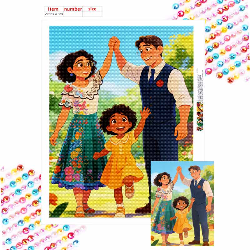 Disney Алмазная живопись, полный набор, поделка с алмазной мозаикой, персонажи семьи Encanto, украшения, ручная работа, декор для гостиной, фон