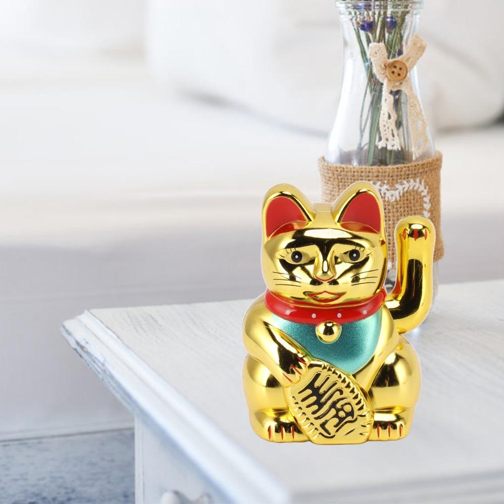 gold Car Dashboard Auspicious Ornament Travel Souvenir Cat Decor Car Interior Decoration
