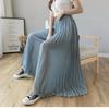Корейские весенне-летние женские брюки с широкими штанинами, завышенной талией, синие, фиолетовые, черные, серые, коричневые, свободные плиссированные шифоновые капри