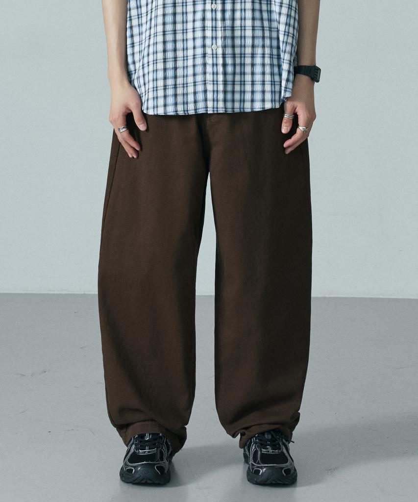 LXT Essential Cotton Wide Curved Chino Pants [Brown]