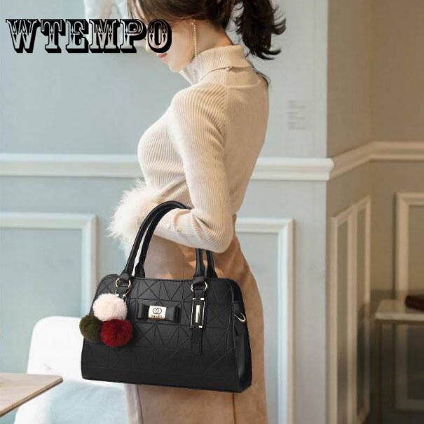 Handbag Women Bags Zipper Crossbody Bags Shoulder Bag Casual Shell Tote with Hairball Ornaments