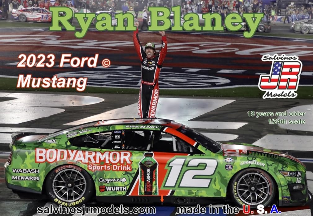 Salvinos Model Scale NASCAR 2023 Mustang Team Penske 600 Winning Car Plastic Model Kit SJMPF2023RBC J.R. 1/24 "Ryan Blaney"