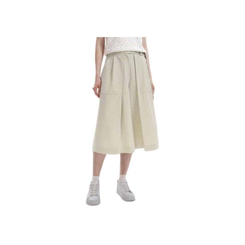 Fila Emerald Woven Simple Commuter Loose Wide Leg Cropped Casual Pants Women Bottoms Georgette F11W334809FLK