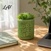Planters for Balcony Decor 3D Printed Planter Small Good Vibes Only Flower Pot Niche Style Planter Cute Cactus Plant Container Desktop Home