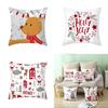 Luxurious Peach Skin Velvet Christmas Cushion Cover With Charming Santa Claus Print For Home